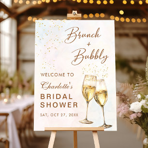 Brunch and Bubbly Champagne Bridal Shower Foam Board