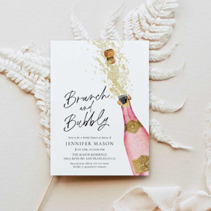 Brunch and Bubbly Champagne Bridal Shower Invitati Invitation