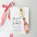 Brunch and Bubbly Champagne Bridal Shower Invitati Invitation<br><div class="desc">Pink and Gold Champagne Brunch and Bubbly Bridal Shower Invitation. Designed with a beautiful watercolor Champagne Bottle.  Matching items in our store Cava Party Design.</div>