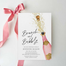 Brunch and Bubbly Champagne Bridal Shower Invitati Invitation