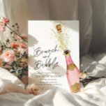 Brunch and Bubbly Champagne Bridal Shower Invitati Invitation<br><div class="desc">Pink and Gold Champagne Brunch and Bubbly Bridal Shower Invitation. Designed with a beautiful watercolor Champagne Bottle.  Matching items in our store Cava Party Design.</div>