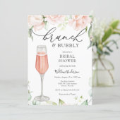 Brunch and Bubbly Champagne Bridal Shower  Invitation (Standing Front)