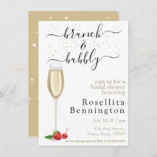 Brunch and Bubbly Champagne Bridal Shower Invitation