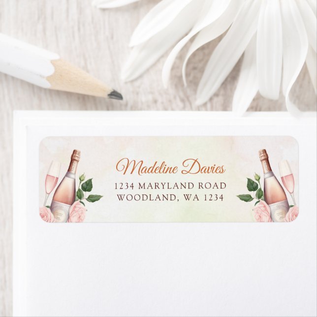 Brunch and Bubbly Champagne Bridal Shower Label (Insitu)