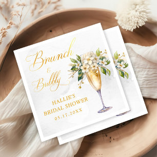 Brunch and Bubbly Champagne Bridal Shower Napkins