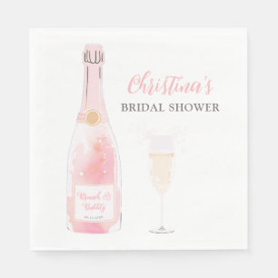 Brunch and Bubbly Champagne Bridal Shower Napkins