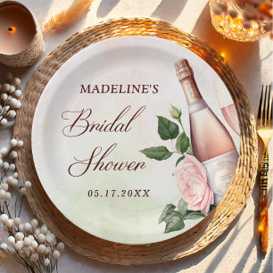 Brunch and Bubbly Champagne Bridal Shower Paper Plates