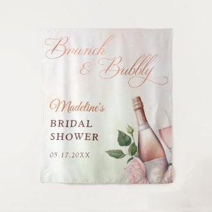 Brunch and Bubbly Champagne Bridal Shower Tapestry