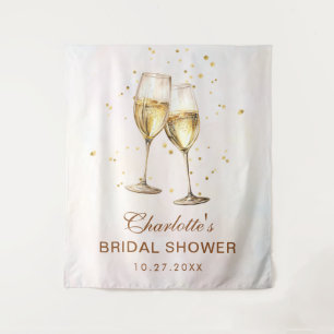 Brunch and Bubbly Champagne Bridal Shower Tapestry