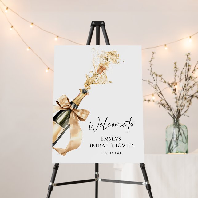 Brunch and Bubbly Champagne Bridal Shower Welcome  Foam Board (In Situ (Stand))