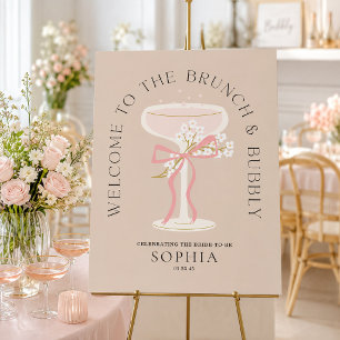 Brunch and Bubbly Champagne Bridal Shower Welcome Foam Board