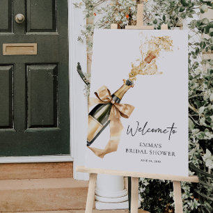 Brunch and Bubbly Champagne Bridal Shower Welcome Foam Board