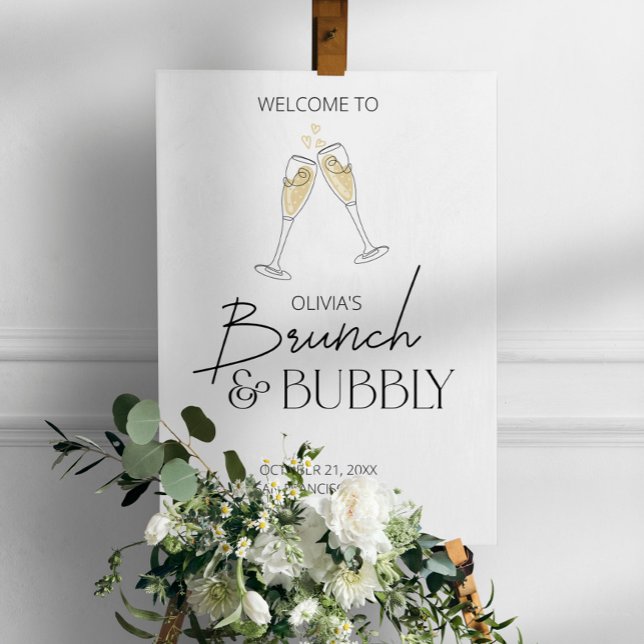 Brunch and Bubbly Champagne Bridal Shower Welcome Foam Board (Creator Uploaded)