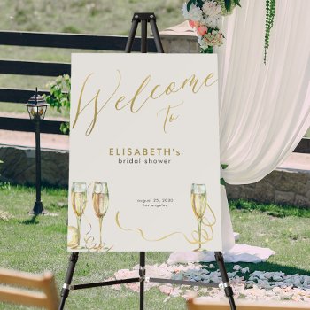 Brunch And Bubbly Champagne Bridal Shower Welcome  Foam Board by invitations_kits at Zazzle