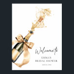 Brunch and Bubbly Champagne Bridal Shower Welcome Poster<br><div class="desc">Set the tone for a chic and stylish bridal shower with a "Brunch and Bubbly" champagne welcome foam board. Featuring elegant typography and subtle champagne glass illustrations, this design creates a sophisticated yet playful atmosphere for your event. Perfectly capturing the spirit of a relaxed, bubbly celebration, the foam board greets...</div>