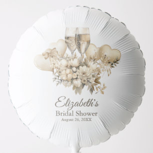 Brunch and Bubbly Champagne Flowers Bridal Shower Balloon