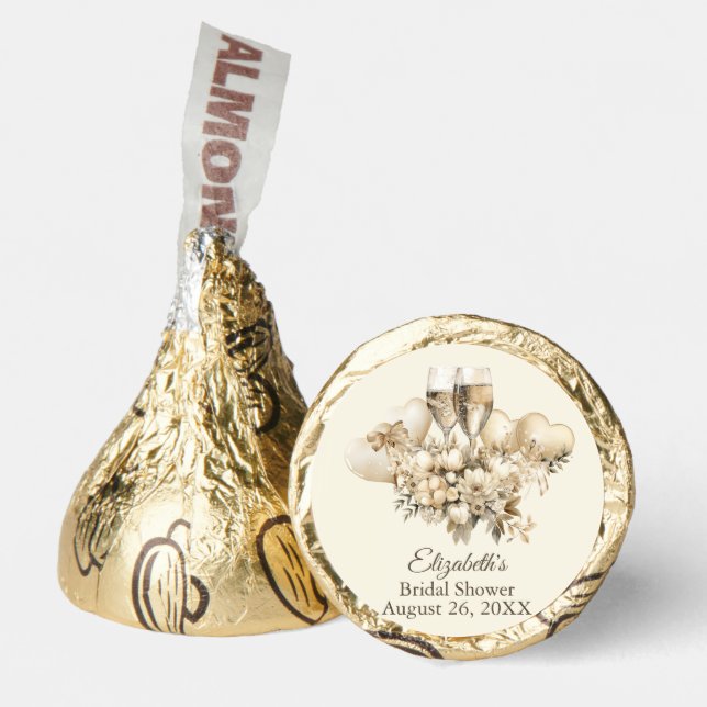 Brunch and Bubbly Champagne Flowers Bridal Shower Hershey®'s Kisses® (Front)