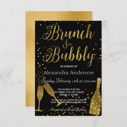Brunch and Bubbly Champagne Glasses Invitation