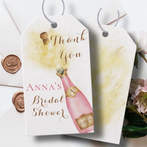 Brunch and Bubbly Champagne gold Bridal Shower  Gift Tags