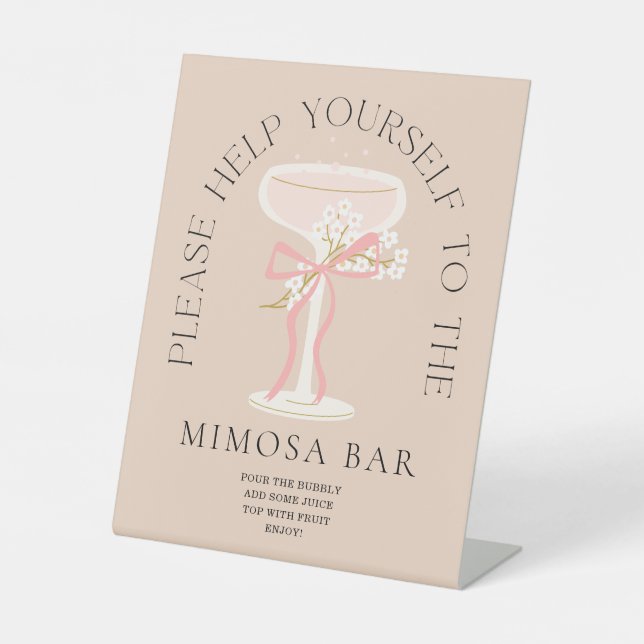 Brunch and Bubbly Champagne Mimosa Bar Sign  (Front)