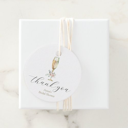 Brunch and Bubbly Champagne Thank You Favor Tags