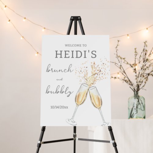 Brunch and Bubbly Champagne Toast Welcome Sign