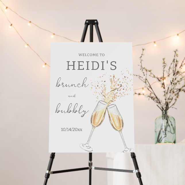 Brunch and Bubbly Champagne Toast Welcome Sign (In Situ (Stand))