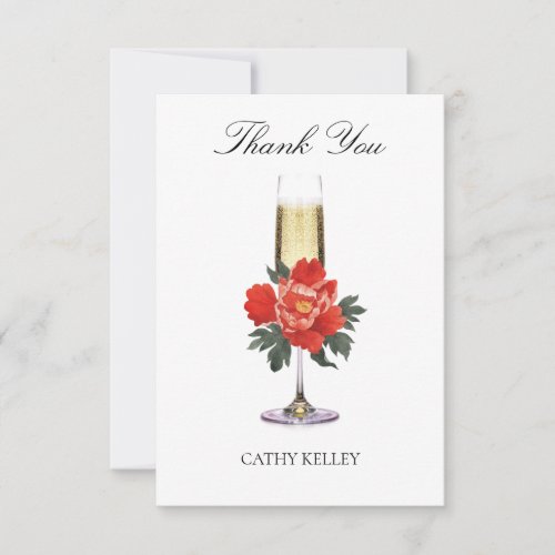 Brunch and Bubbly Christmas Bridal Shower Thank You Card