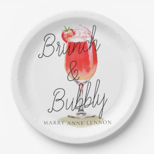 Brunch and Bubbly Cocktail Party Paper Plates