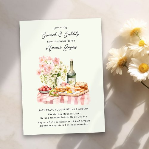 Brunch and Bubbly Country Garden Bridal Shower Invitation