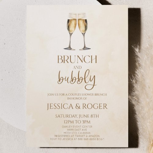 Brunch and Bubbly Couples Wedding Shower Brunch Invitation