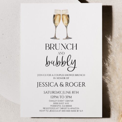 Brunch and Bubbly Couples Wedding Shower Brunch Invitation