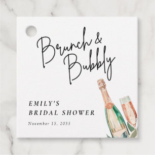 Brunch and Bubbly Elegant Bridal Shower Favor Tags