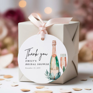 Brunch and Bubbly Elegant Bridal Shower Favor Tags