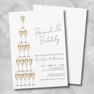 Brunch And Bubbly Elegant Bridal Shower Invitation