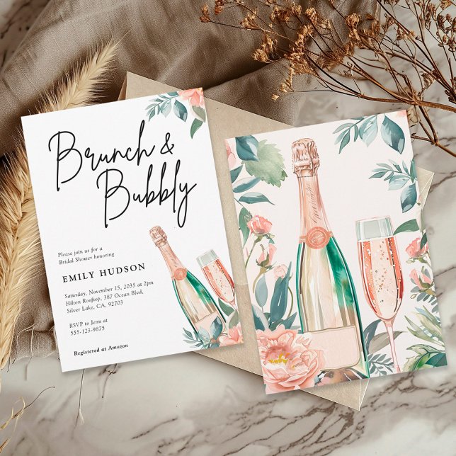 Brunch and Bubbly Elegant Bridal Shower Invitation (Creator Uploaded)