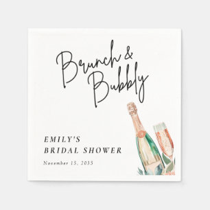 Brunch and Bubbly Elegant Bridal Shower Napkins