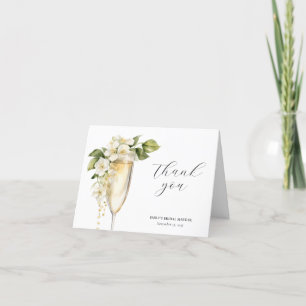 Brunch and Bubbly Elegant Bridal Shower Thank You Card