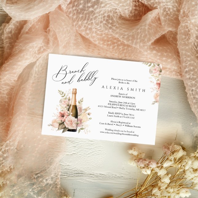 Brunch and Bubbly Elegant Modern Shower invitation (Creator Uploaded)