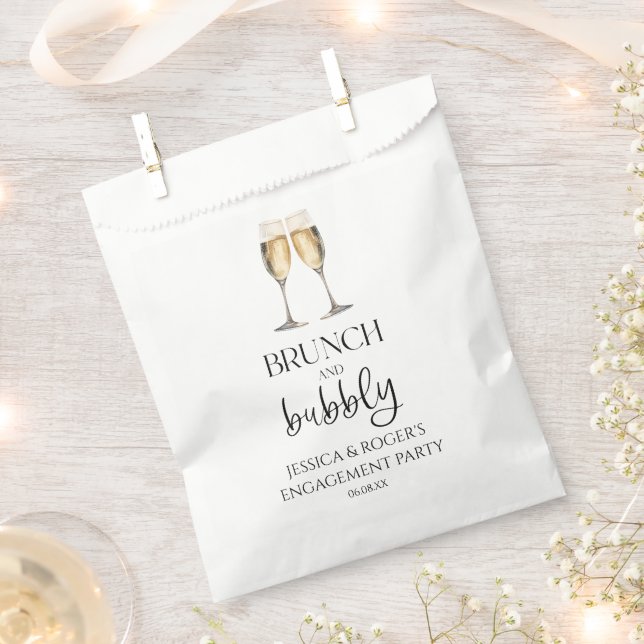 Brunch and Bubbly Engagement Party Brunch Favor Bag (Clipped)