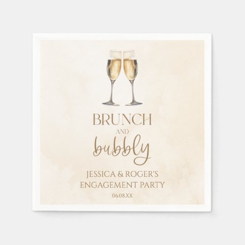 Brunch and Bubbly Engagement Party Brunch Napkins