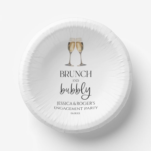 Brunch and Bubbly Engagement Party Brunch Paper Bowls (Front)
