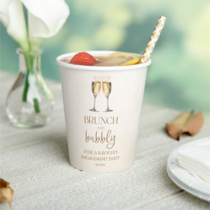 Brunch and Bubbly Engagement Party Brunch Paper Cups