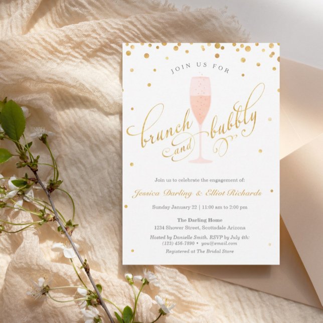 Brunch and Bubbly Engagement Party Invitation (Creator Uploaded)