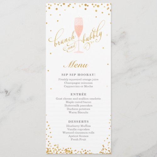 Brunch and Bubbly Engagement  Shower Menu