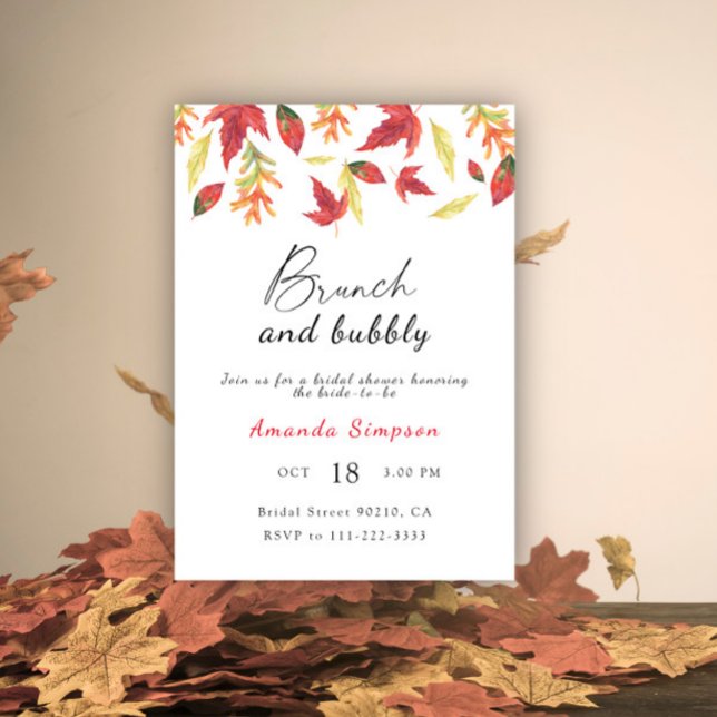 Brunch and bubbly Fall bridal shower Invitation (Creator Uploaded)