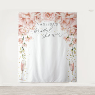 Brunch and Bubbly floral Bridal Shower backdrop