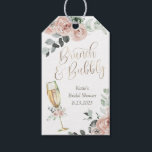 Brunch and Bubbly Floral Bridal Shower Gift Tags<br><div class="desc">Personalize with your information or click "Click to customize further" to edit font styles,  size and colors.</div>