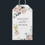 Brunch and Bubbly Floral Bridal Shower Gift Tags<br><div class="desc">Personalize with your information or click "Click to customize further" to edit font styles,  size and colors.</div>