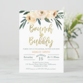 Brunch and bubbly floral bridal shower invitation (Standing Front)